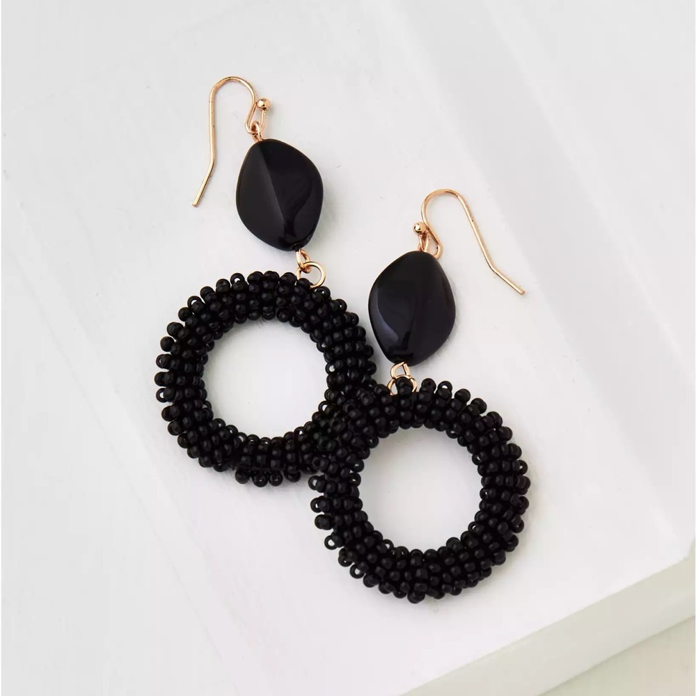 AE Beaded Hoop Earrings American Eagle Dangle AEO